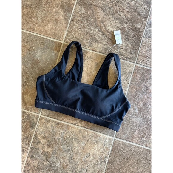 Aerie Goals Sweat Sports Bra Black Size Medium - Picture 2 of 6